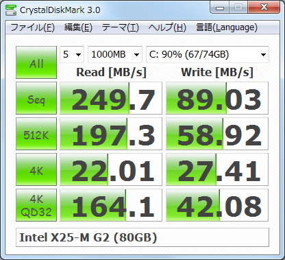 crystal disk mark test