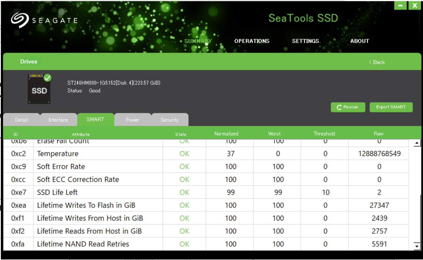 添付画像【1804_SeaTools-SSD-GUI4.1.88_SG600-SMART_2.PNG : 399.2KB】
