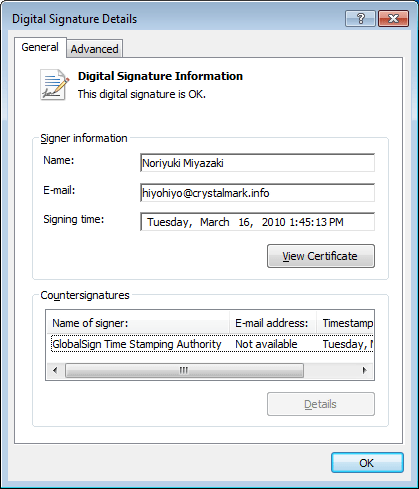 Digital Signatures Details