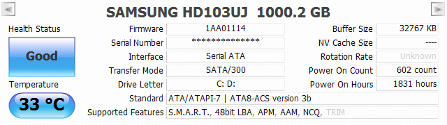 Crystal disk info